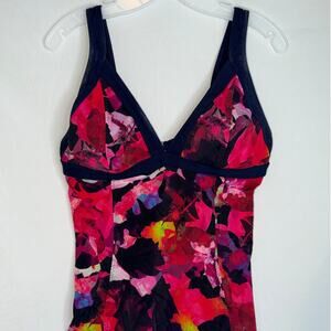 Athleta Tankini Top Multicolor Swim Top Size LARGE